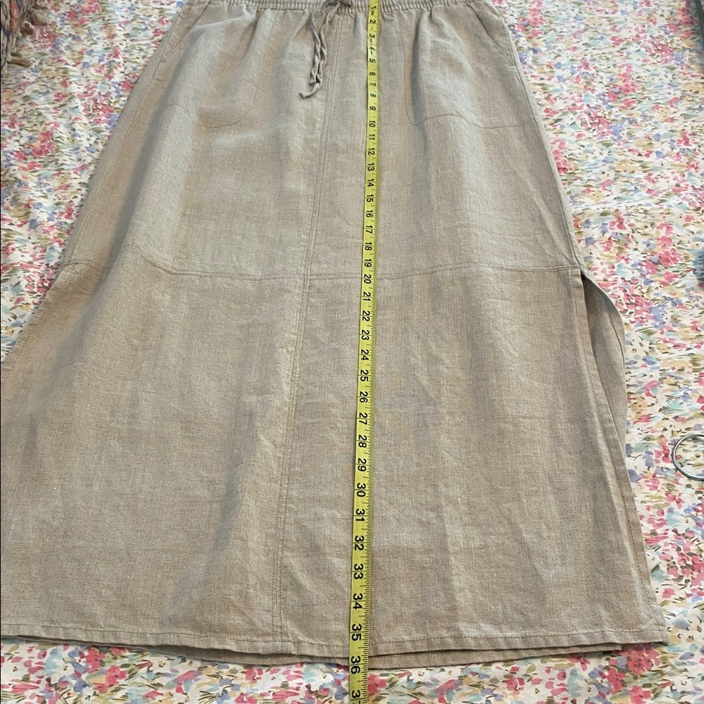 Garnet Hill 100% Linen Maxi Skirt Size10